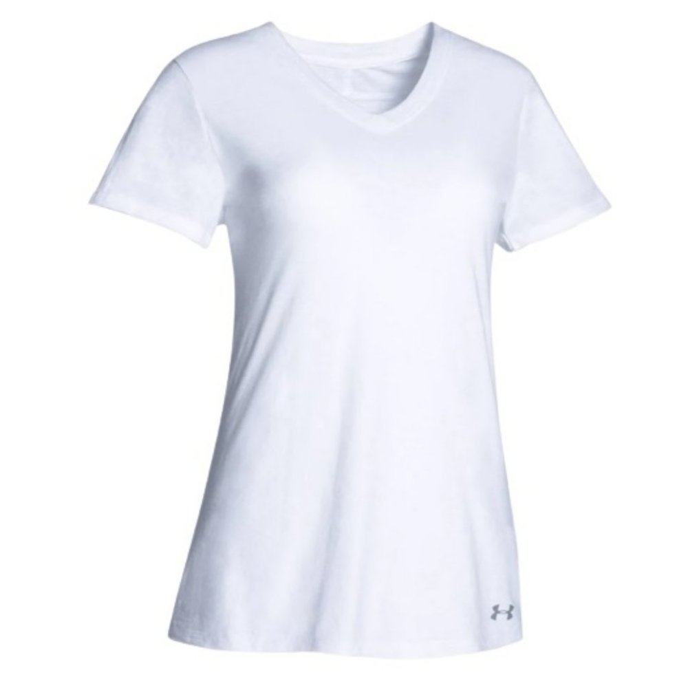 Women's Under White Armour Stadium Flow V-Neck T-Shirt